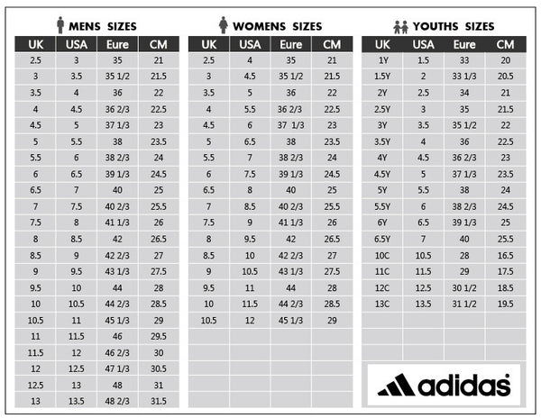 Adidas Women's Size Chart Shoes