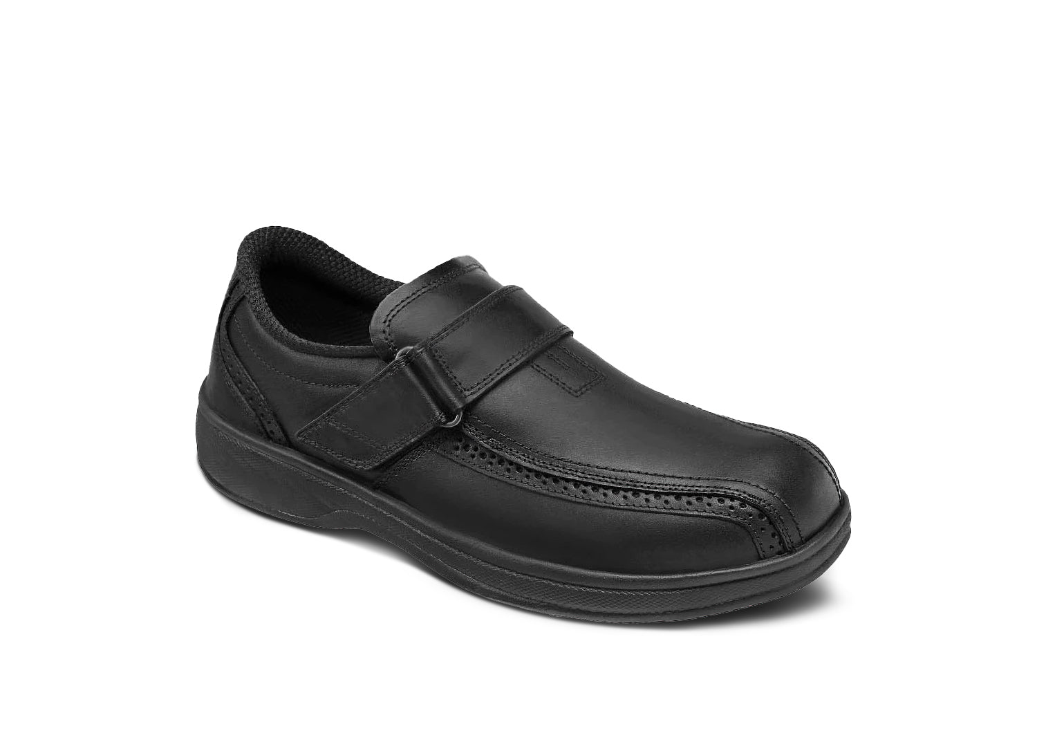 Men's Black Loafers Monk Strap Shoes | Lincoln Center OrthoFeet