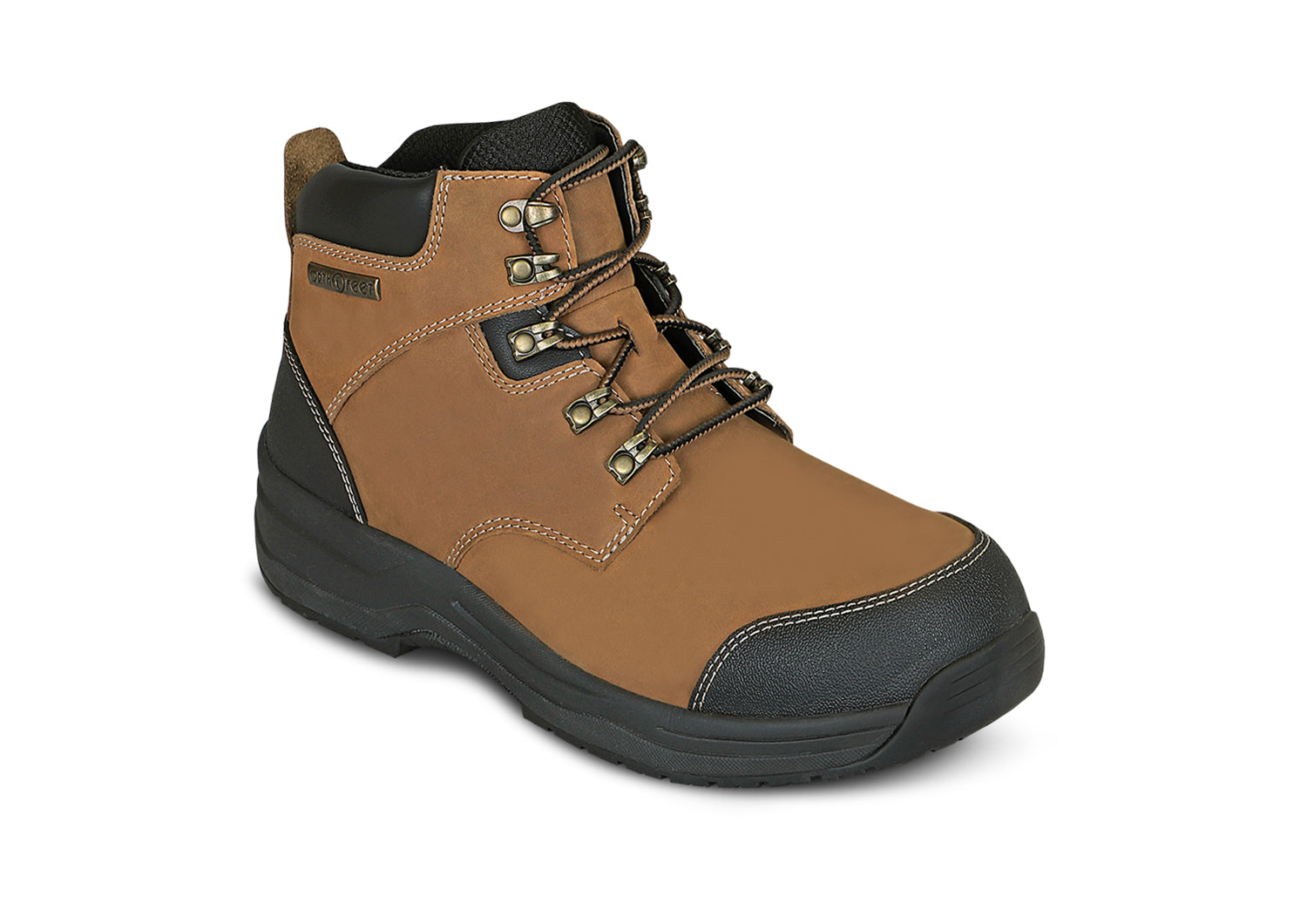 Men's Work Shoes Safety Composite Toe | Granite Camel Orthofeet