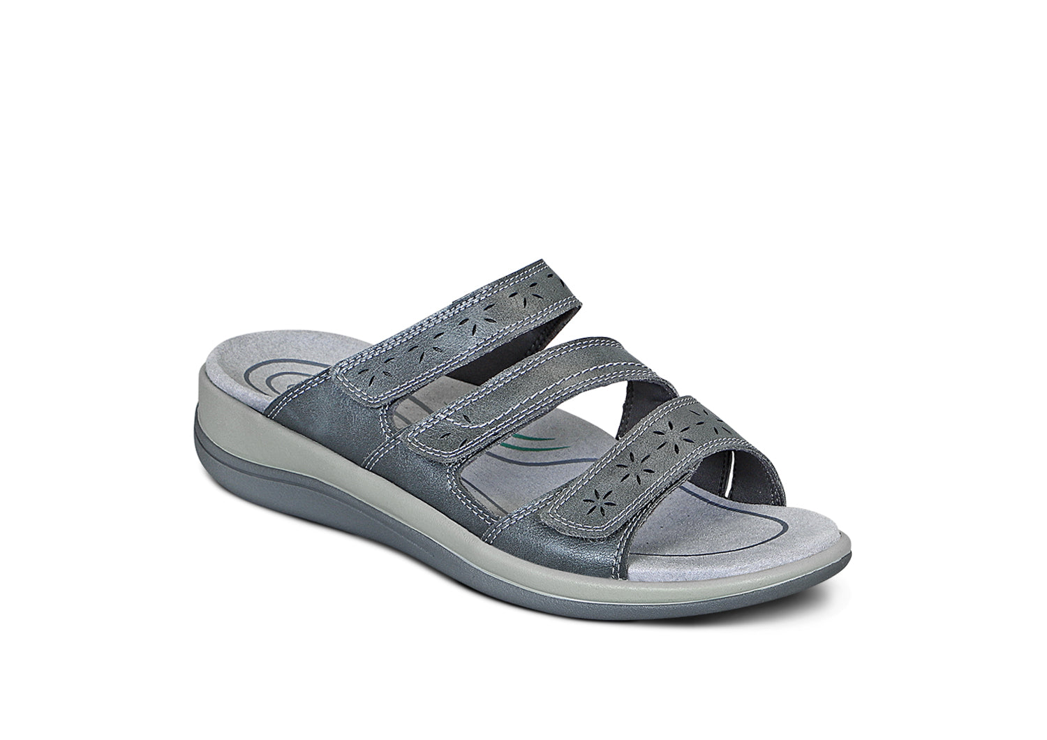 Women's Arch Support Slide Orthotic Sandals | Orthofeet Sahara Gray