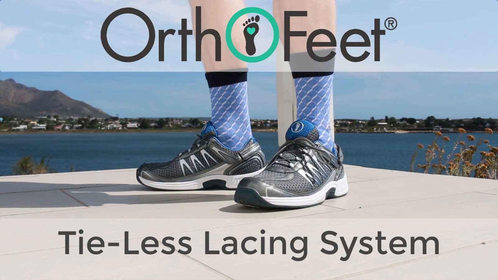 OrthoFeet Men's Orthopedic Tie-less Sneaker - Relieve Foot Pain Sprint