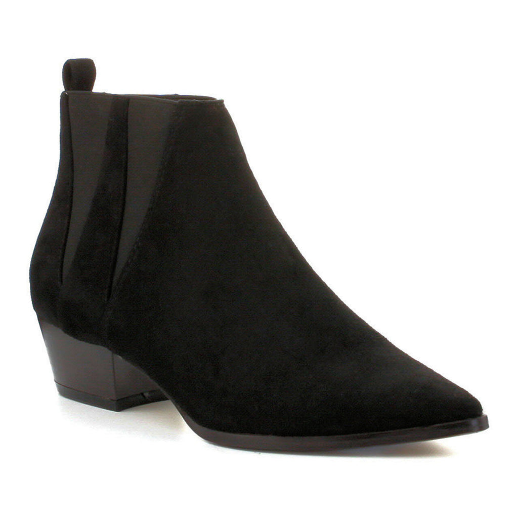 low heel black bootie