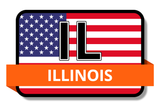 Illinois State Flags Stickers