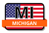 Michigan State Flags Stickers