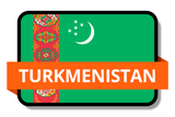 Turkmenistan State Flags Stickers