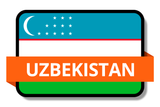 Uzbekistan State Flags Stickers