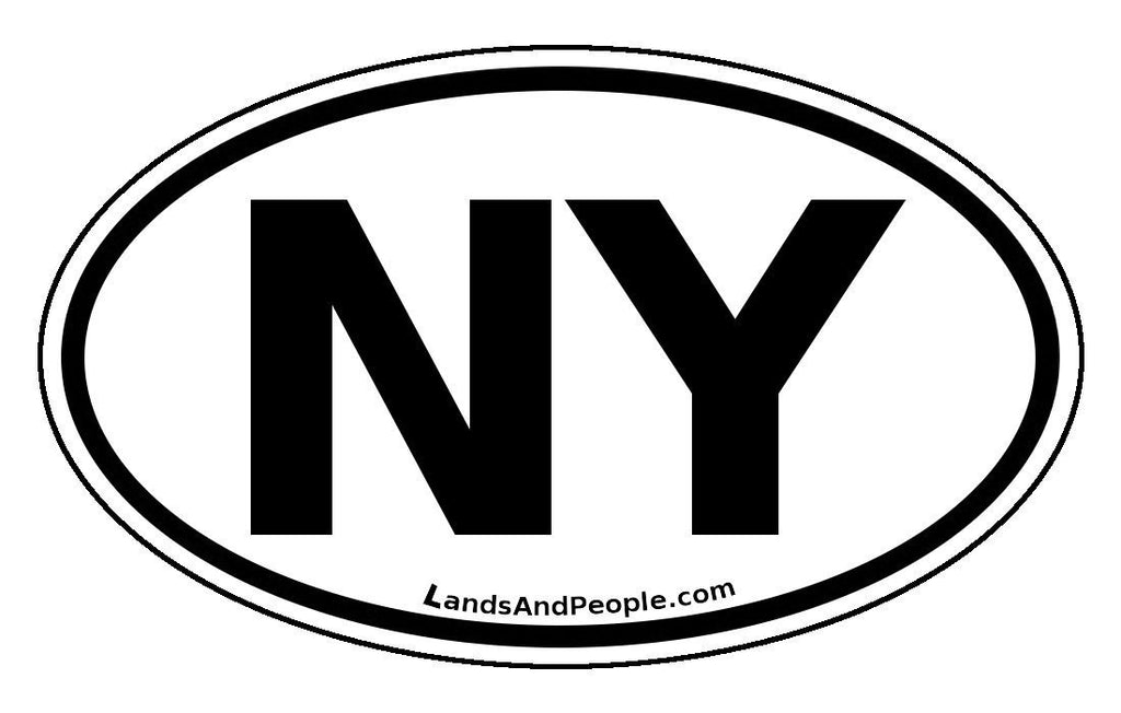 New York NY Vinyl Sticker Oval for Cars, any Surface – Lands & People