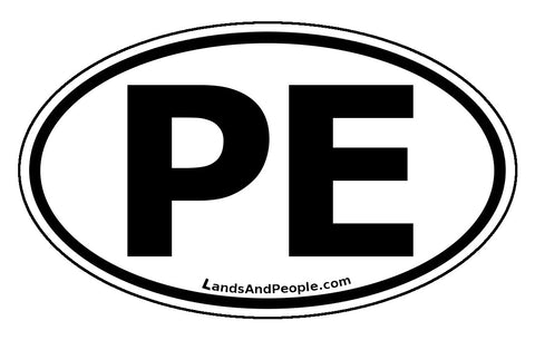 PE Prince Edward Island Province Car Bumper Sticker Vinyl Oval