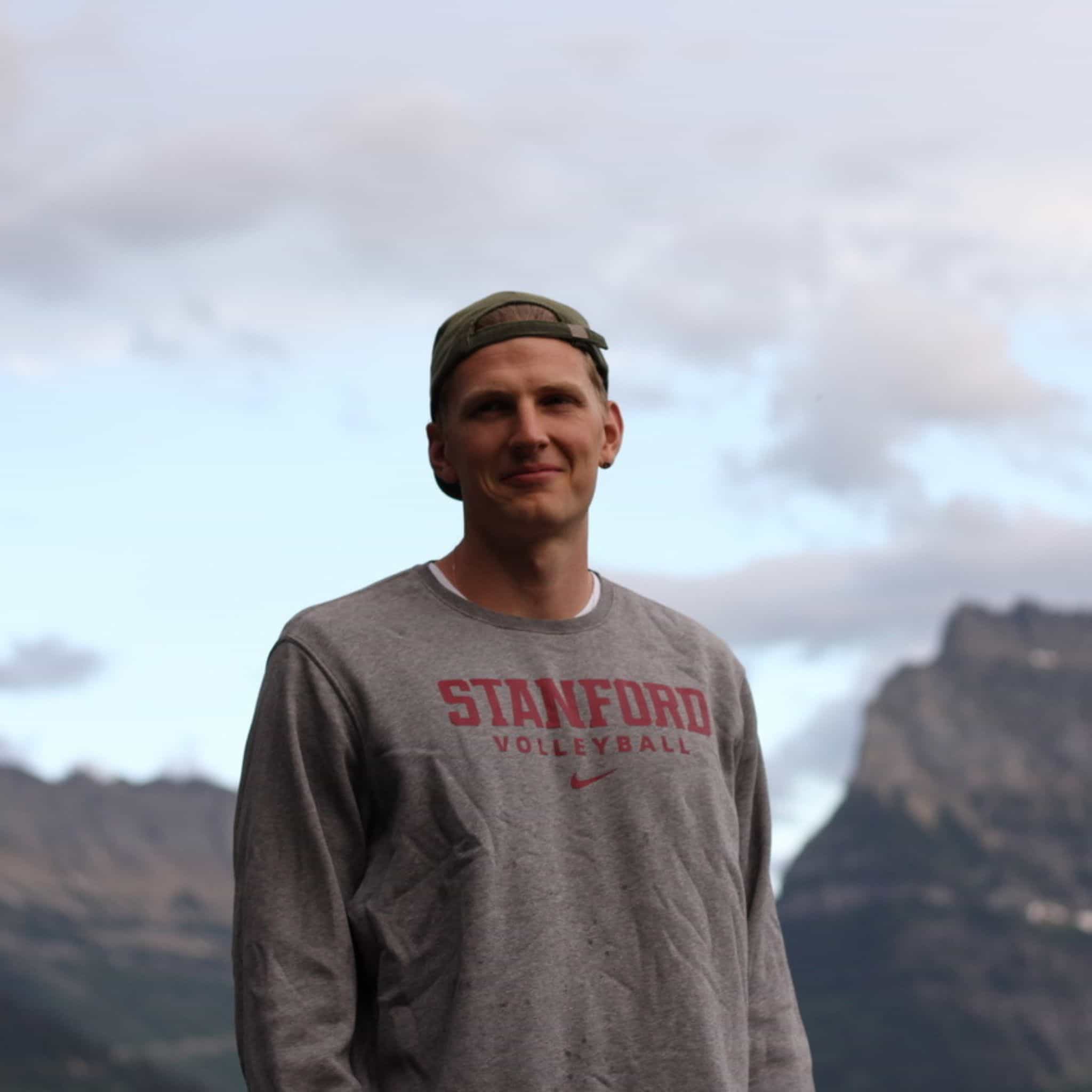 James Shaw at national park in front of mountains