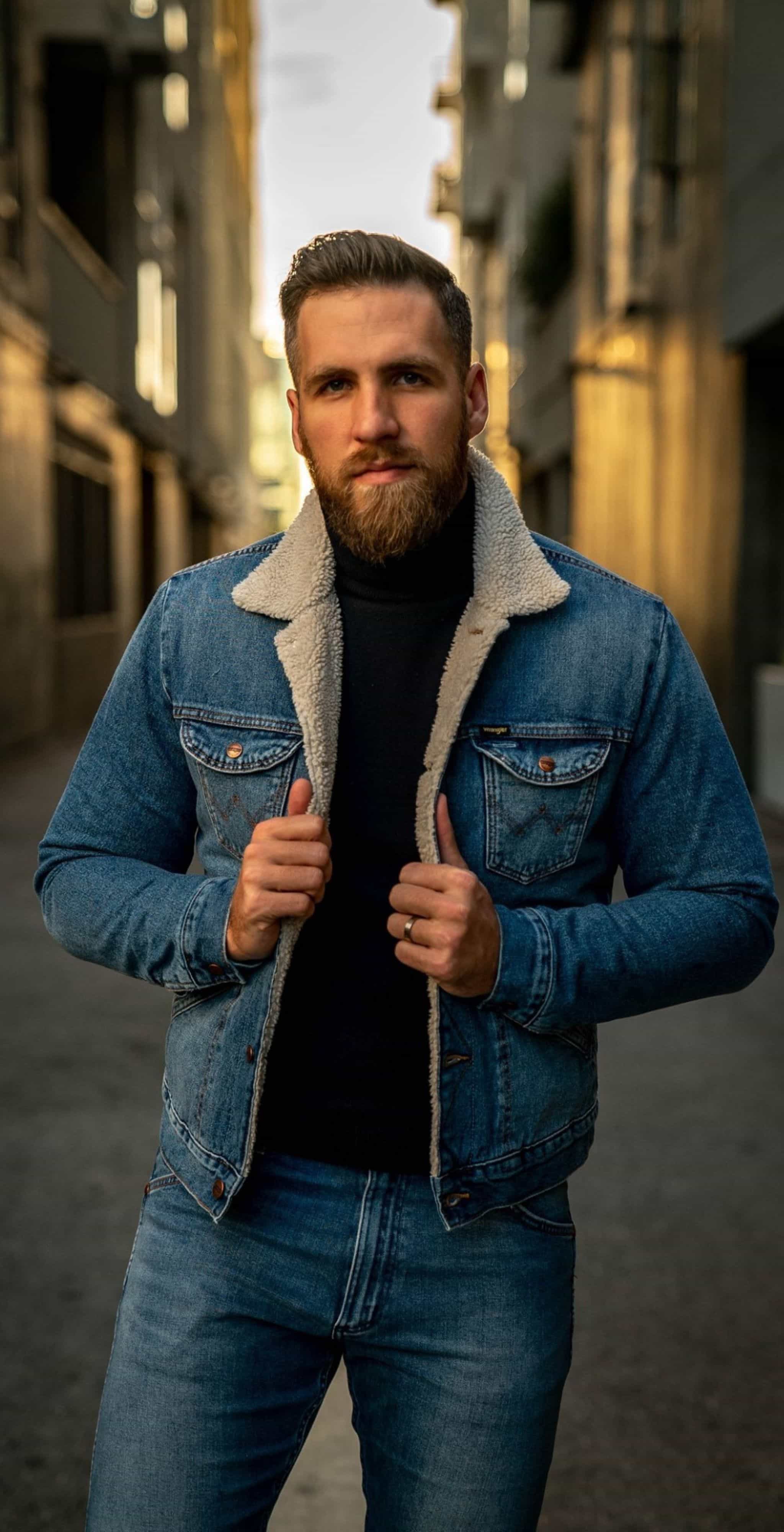 George Laboda wearing a jean jacket