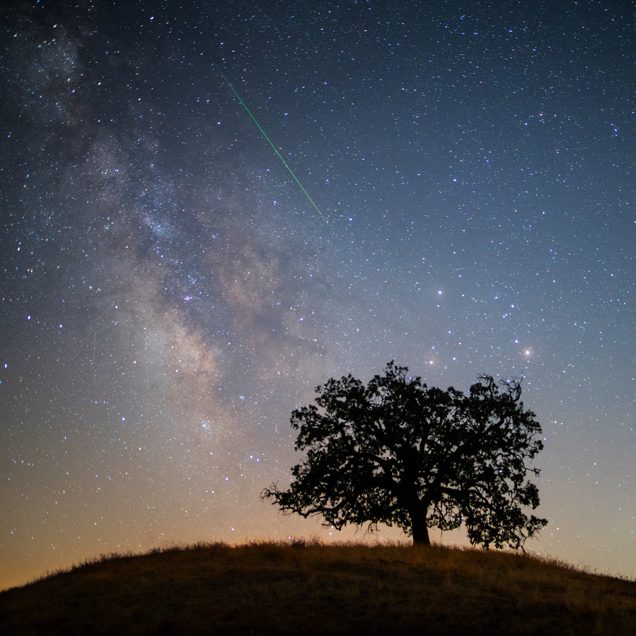 Far away shot of Milky Way in the nighttime sky