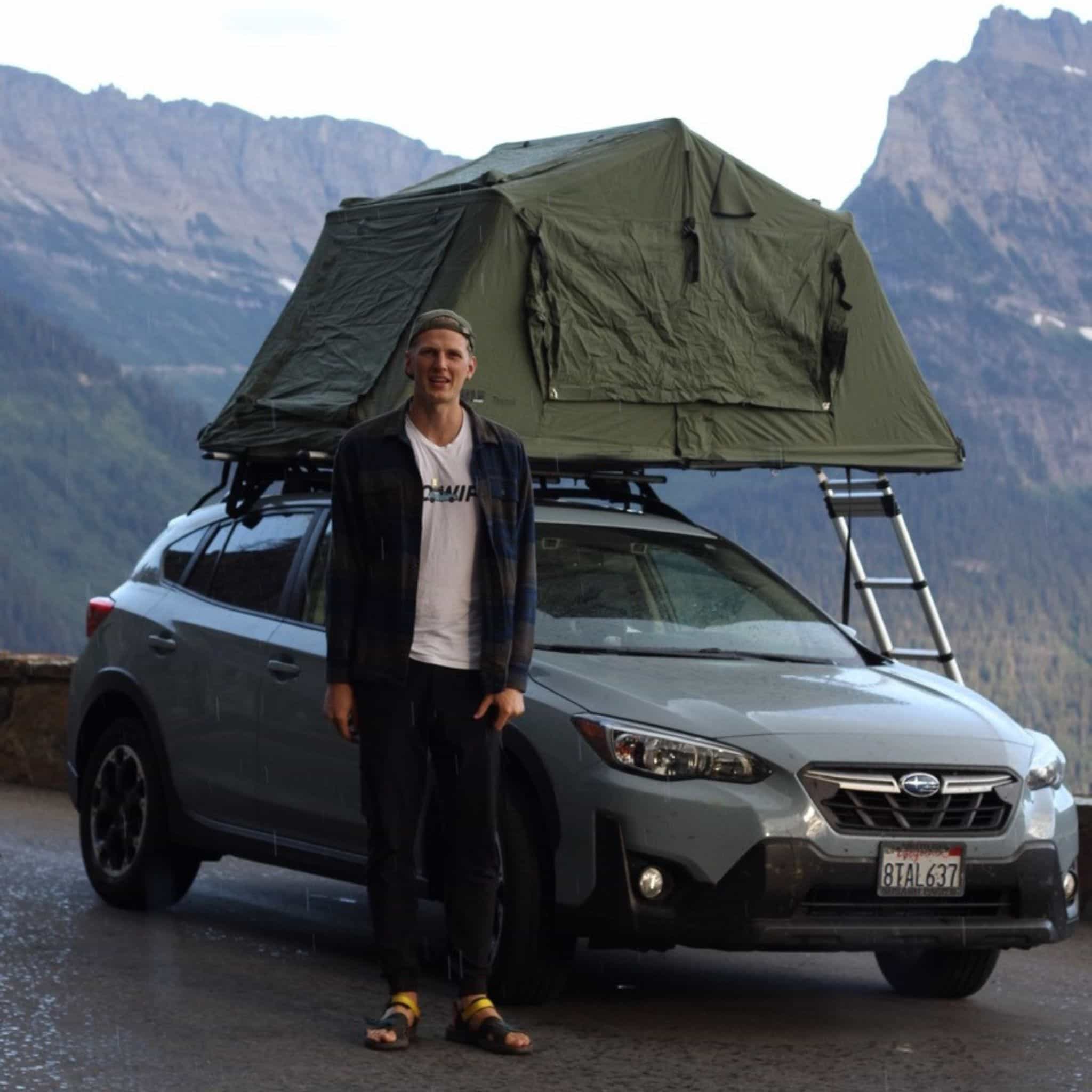 James Shaw and his rooftop tent