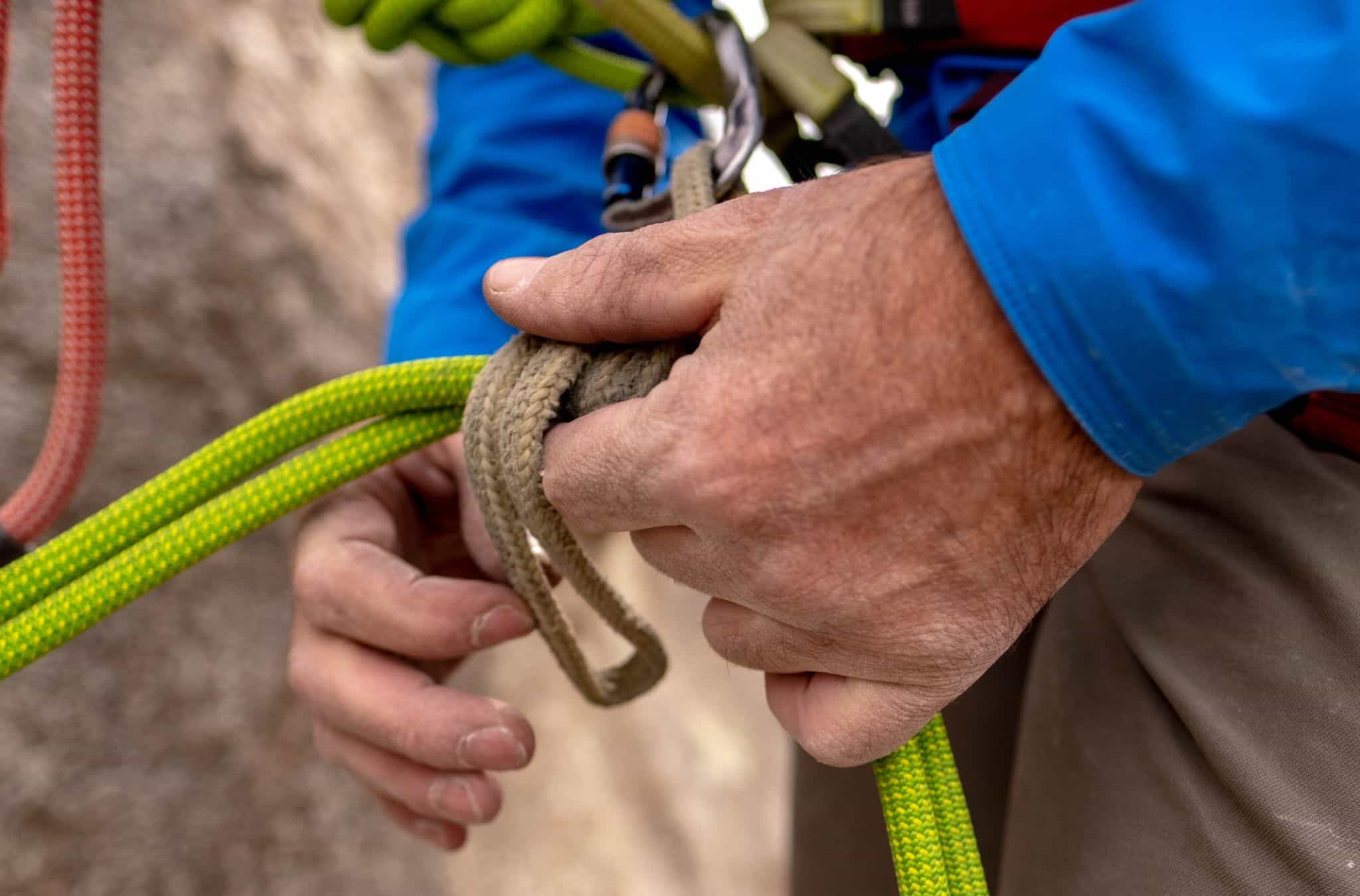 Matt Walker tying climbing ropes