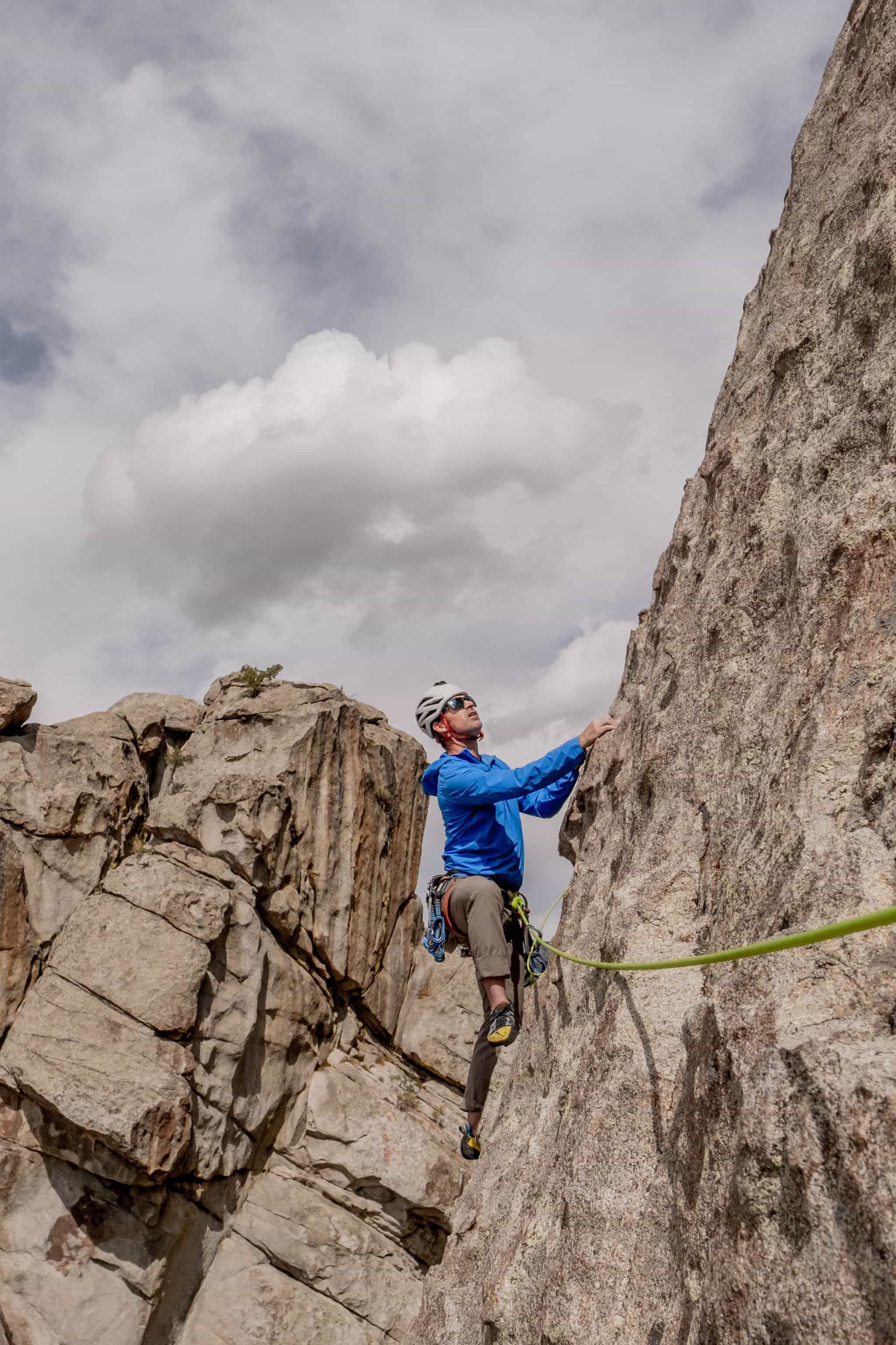 Matt Walker rock climbing