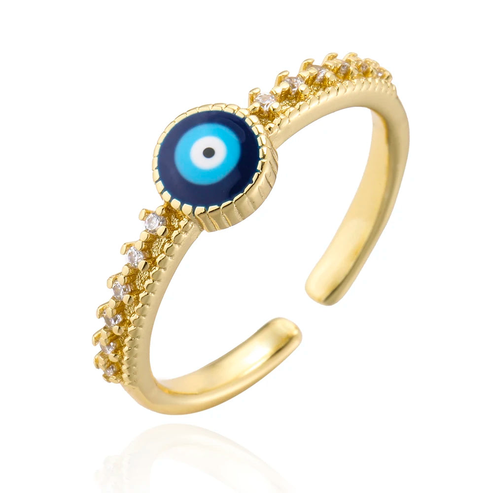 Pinamy Hollow Turkish Blue Evil Eye Ring - Image 14