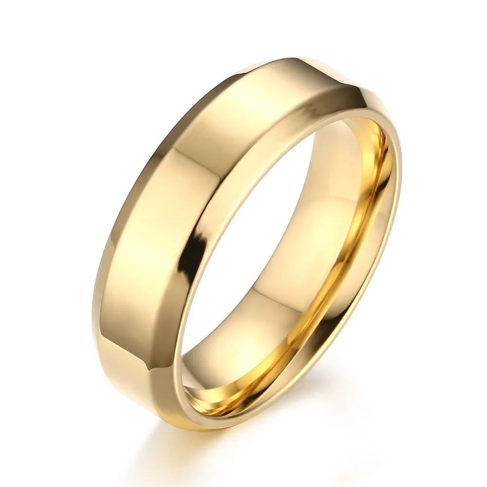 Madenmaz Gold Color Stainless Steel Ring – Unisex Wedding Band - Image 15