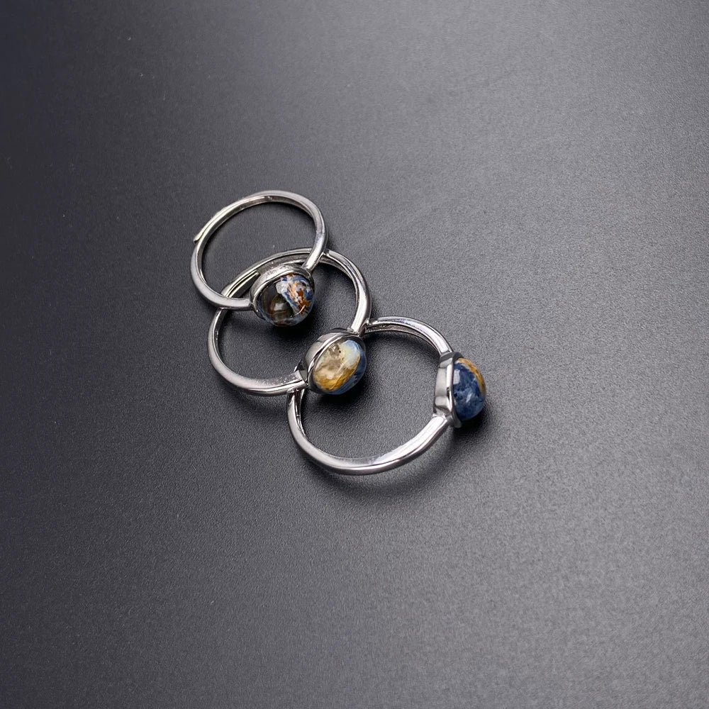 Pinamy Natural Blue Chatoyant Cat Eye Ring - Image 5