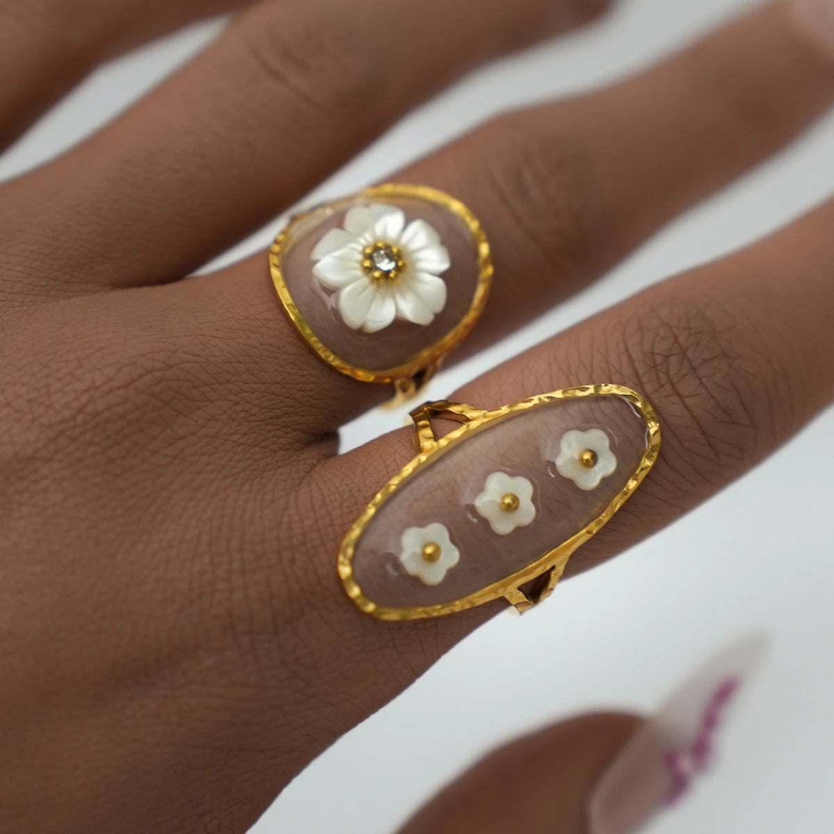 Pinamy Retro Eternity Flower Adjustable Ring - Image 5