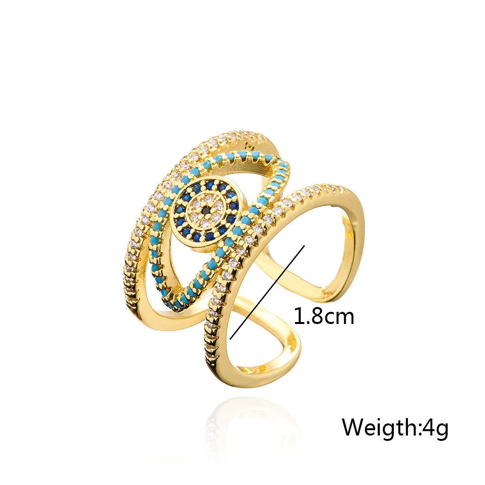 Pinamy Hollow Turkish Blue Evil Eye Ring - Image 29