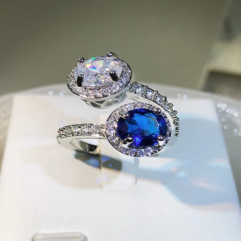 Silver High Quality Blue Topaz Ring