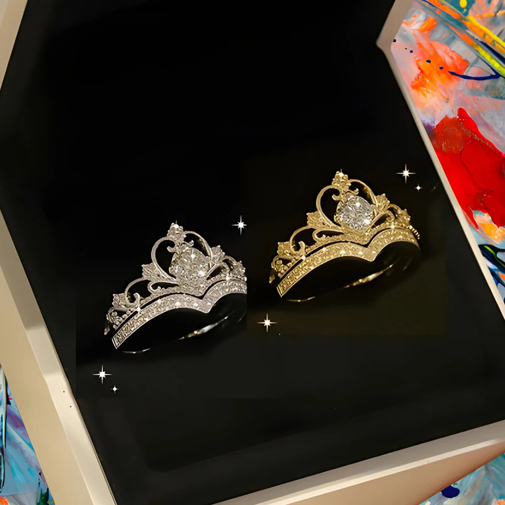 Full Rhinestone Crown Rings