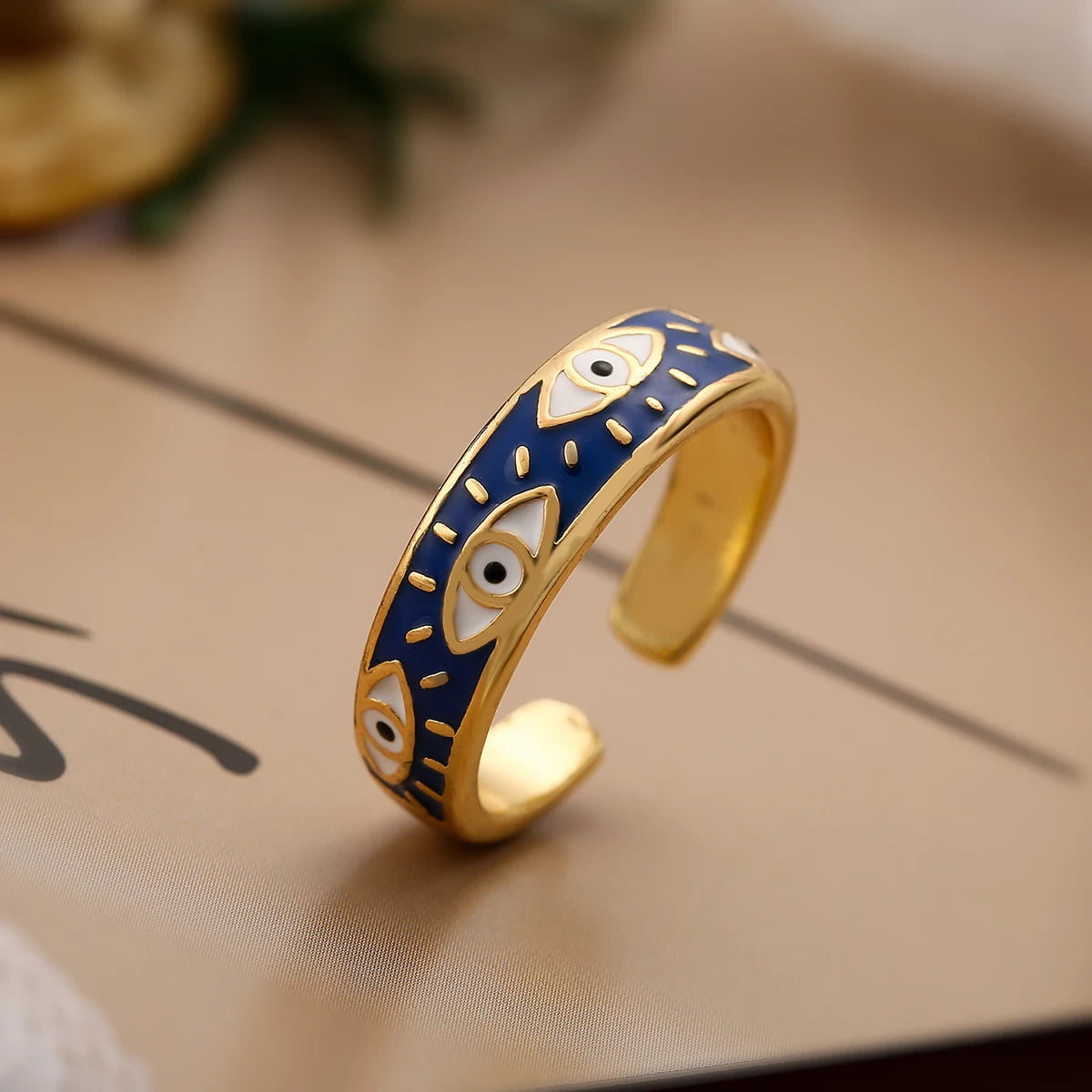 Pinamy Blue Evil Eye Open Ring – 5 Classic Styles - Image 11