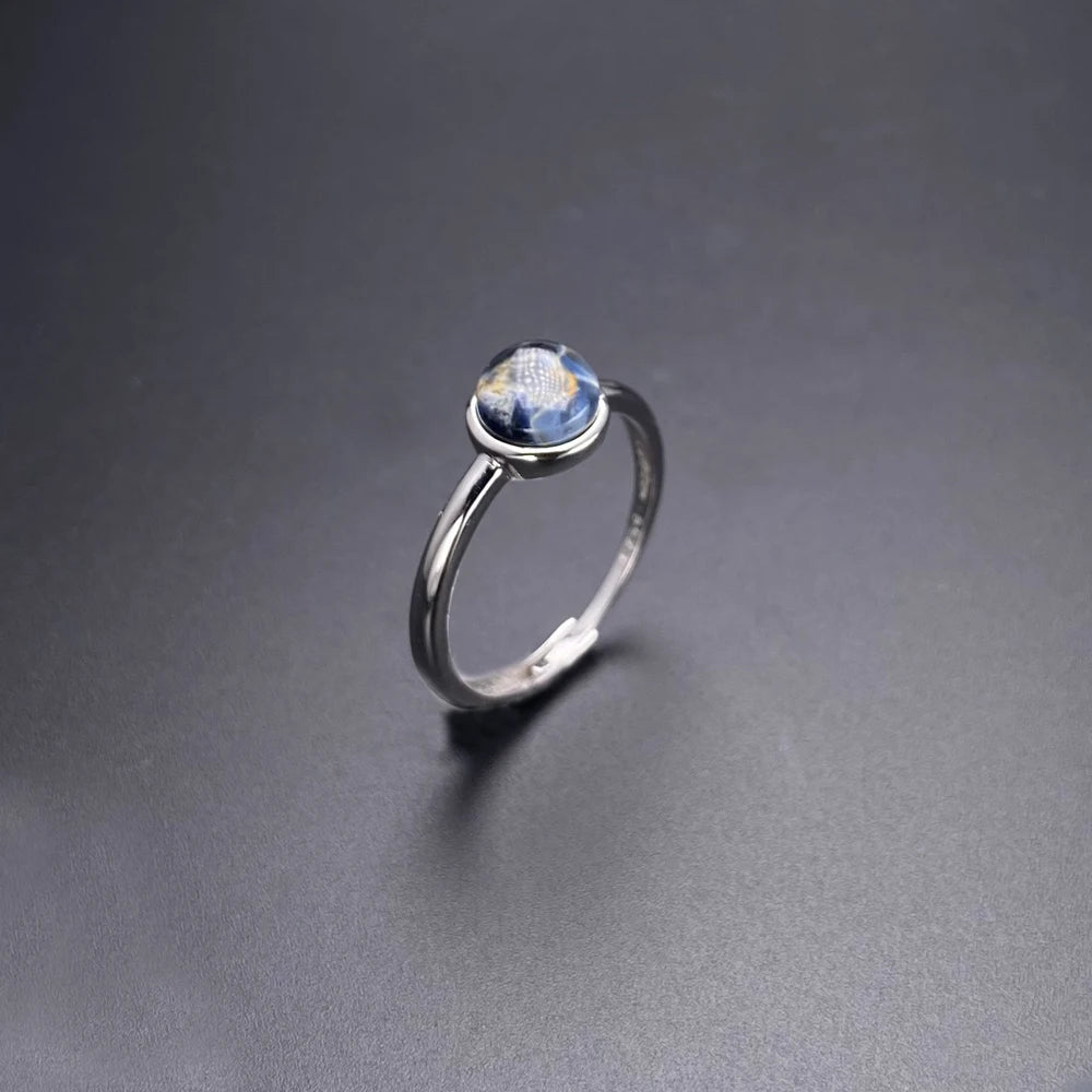 Pinamy Natural Blue Chatoyant Cat Eye Ring - Image 4