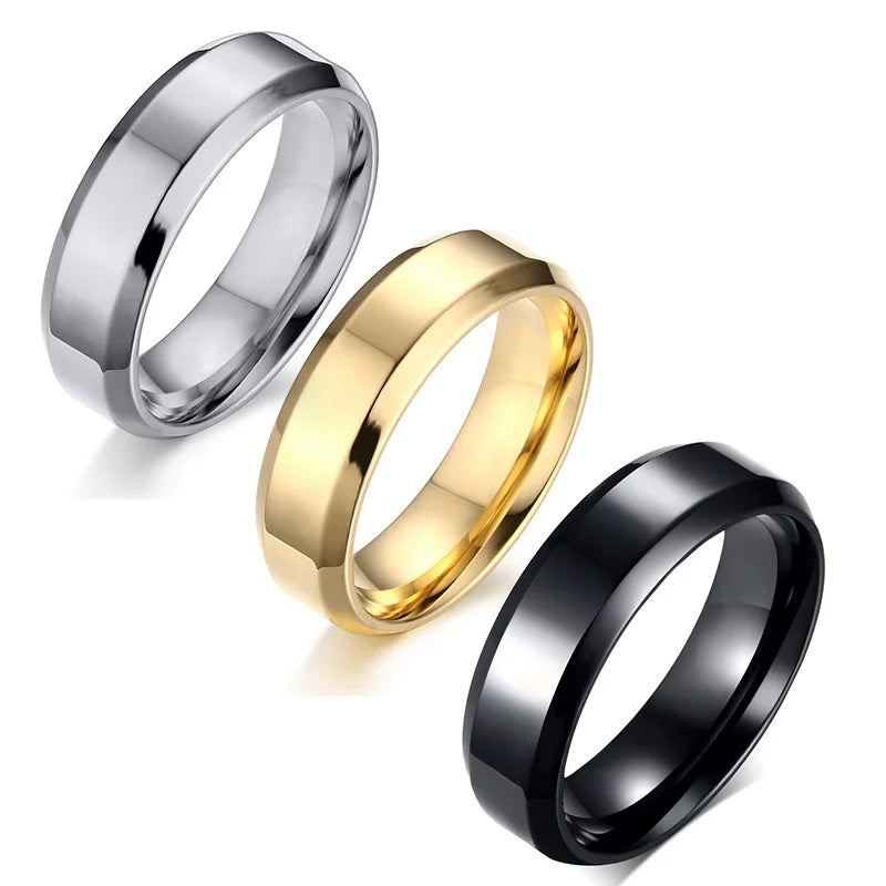 Madenmaz Gold Color Stainless Steel Ring – Unisex Wedding Band - Image 9