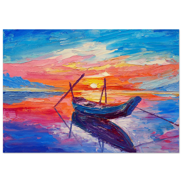 Vibrant Sunset Over Still Waters Poster