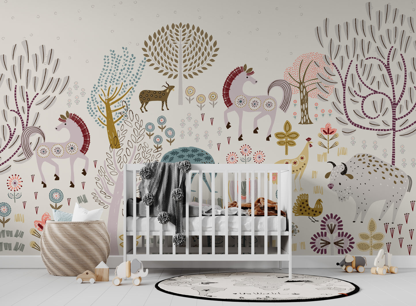 Munks and Me - Nursery Wallpaper - Nursery Wallpaper