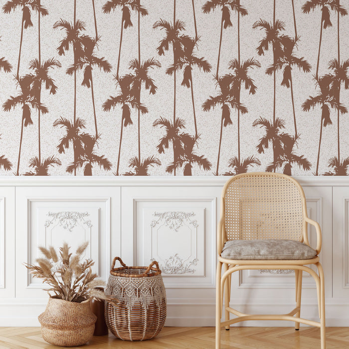 Clay Palm Print Wallpaper | Rust