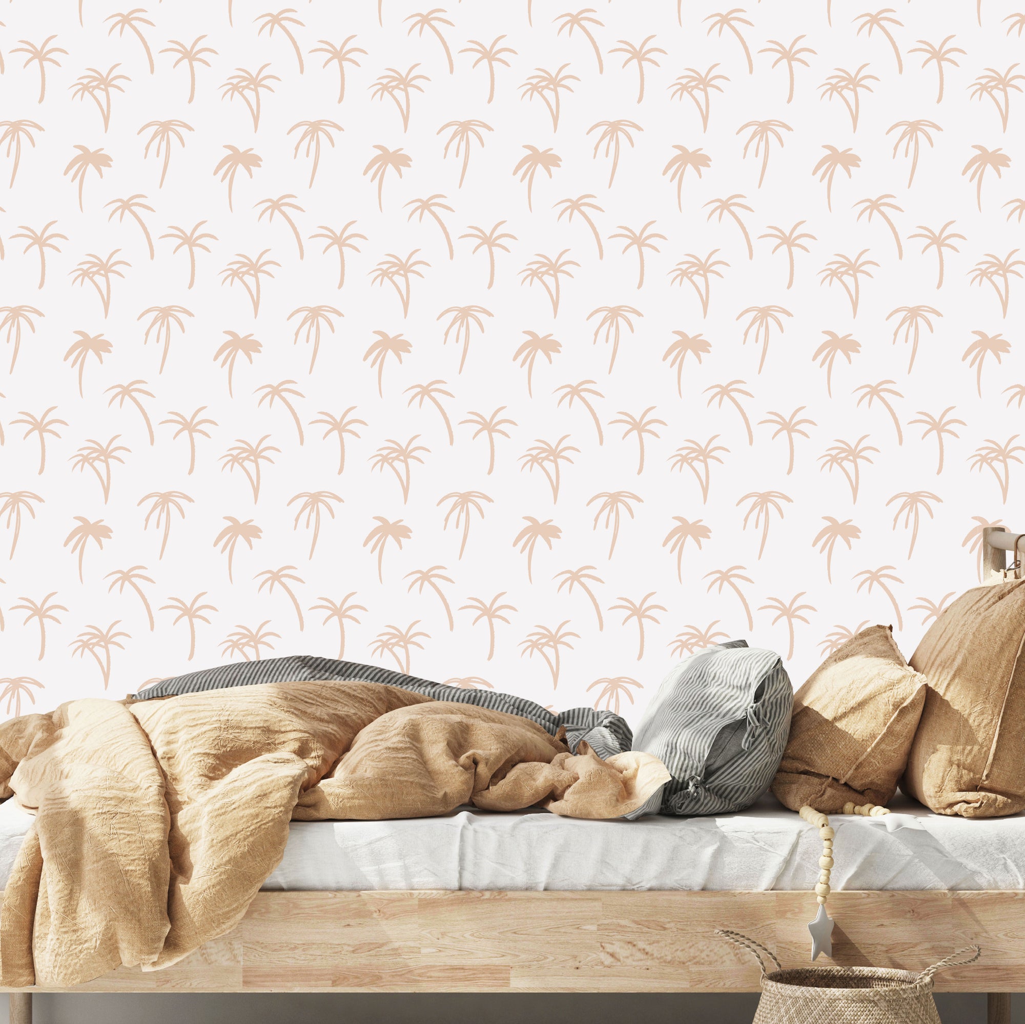 The Noa Tropical Palm Print Wallpaper - Pink – Munks and Me