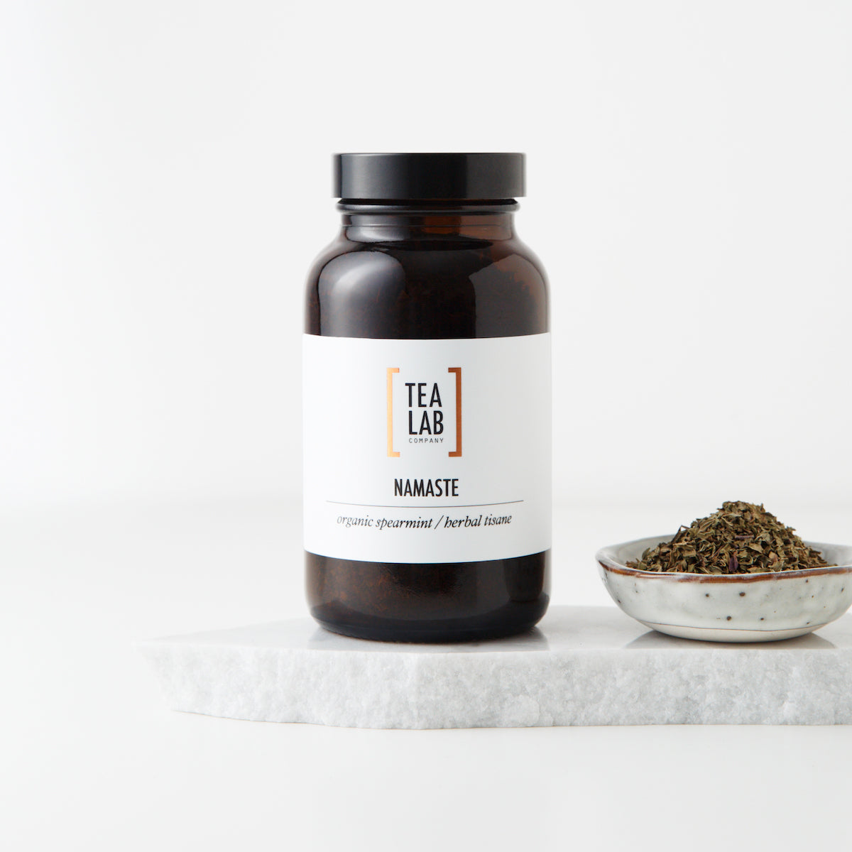 Organic spearmint loose leaf tea jar