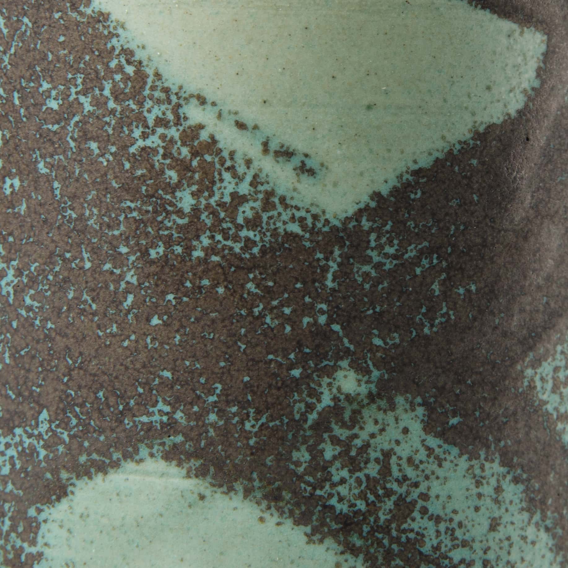 Teal Green Mugs reactive glaze details black drip