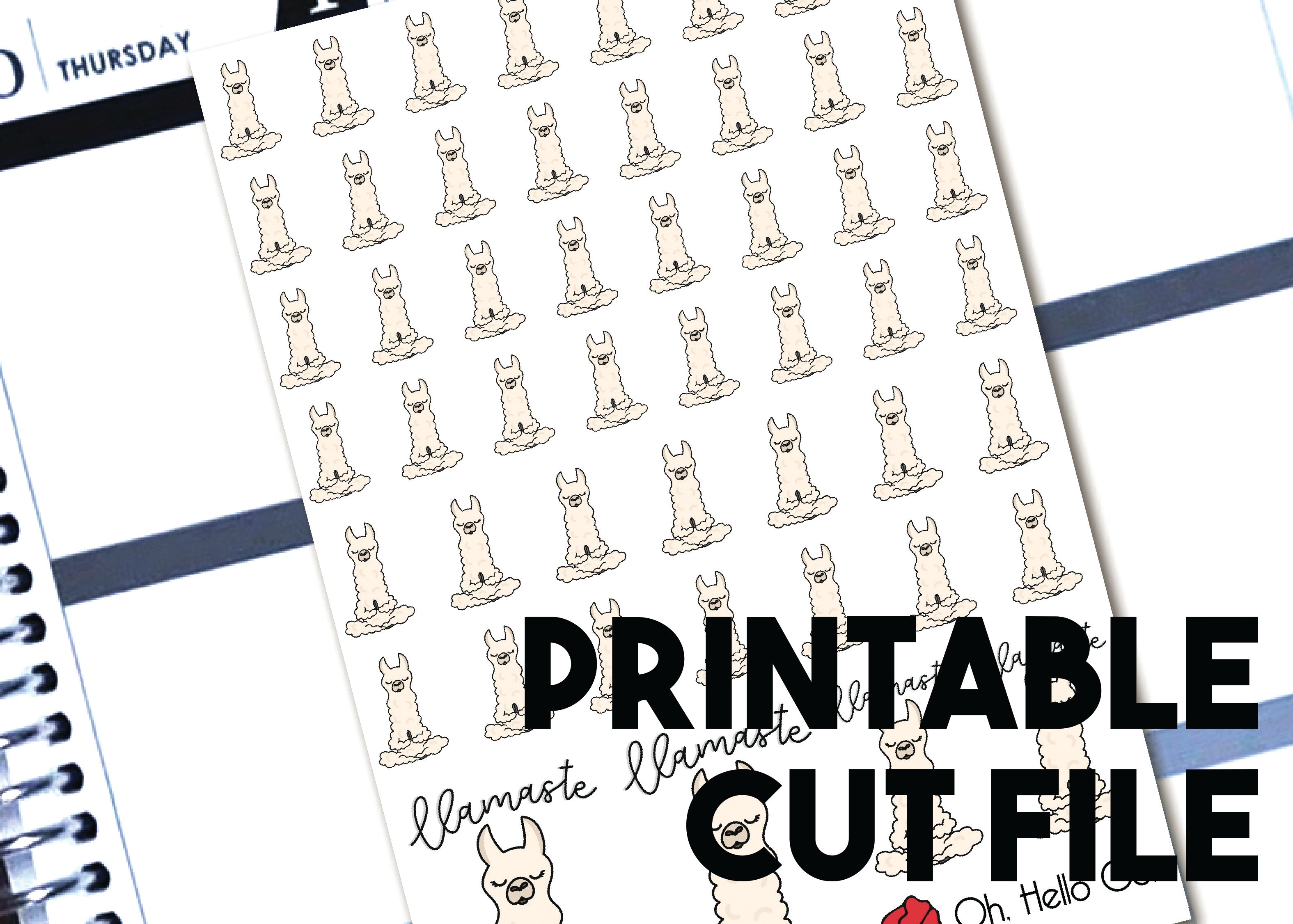 llamaste yoga llamas printable stickers for the