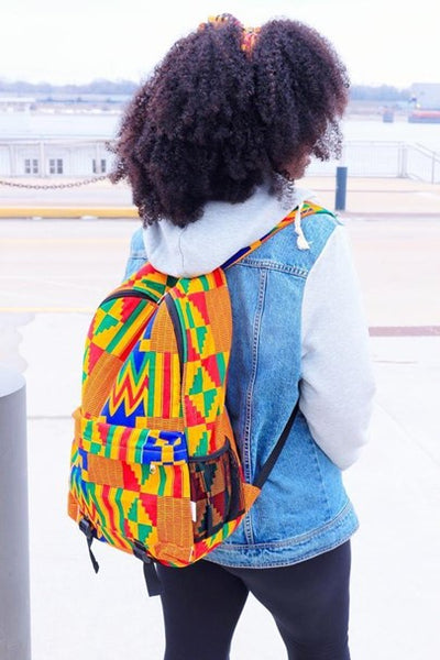 Kente African Print Bookbag