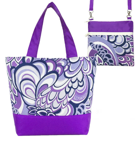 purple paisley luggage set