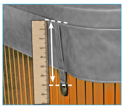 depiction of how to measure the hot tub cover strap length with a rule