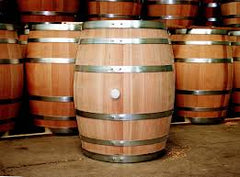 Oak barrels used in wine production