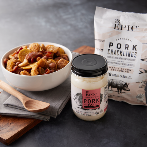 EPIC™ Maple Bacon Seasoning Pork Cracklings and EPIC™ Organic Pork Fat