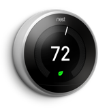 3rd gen Nest Learning Thermostat Front Image Black