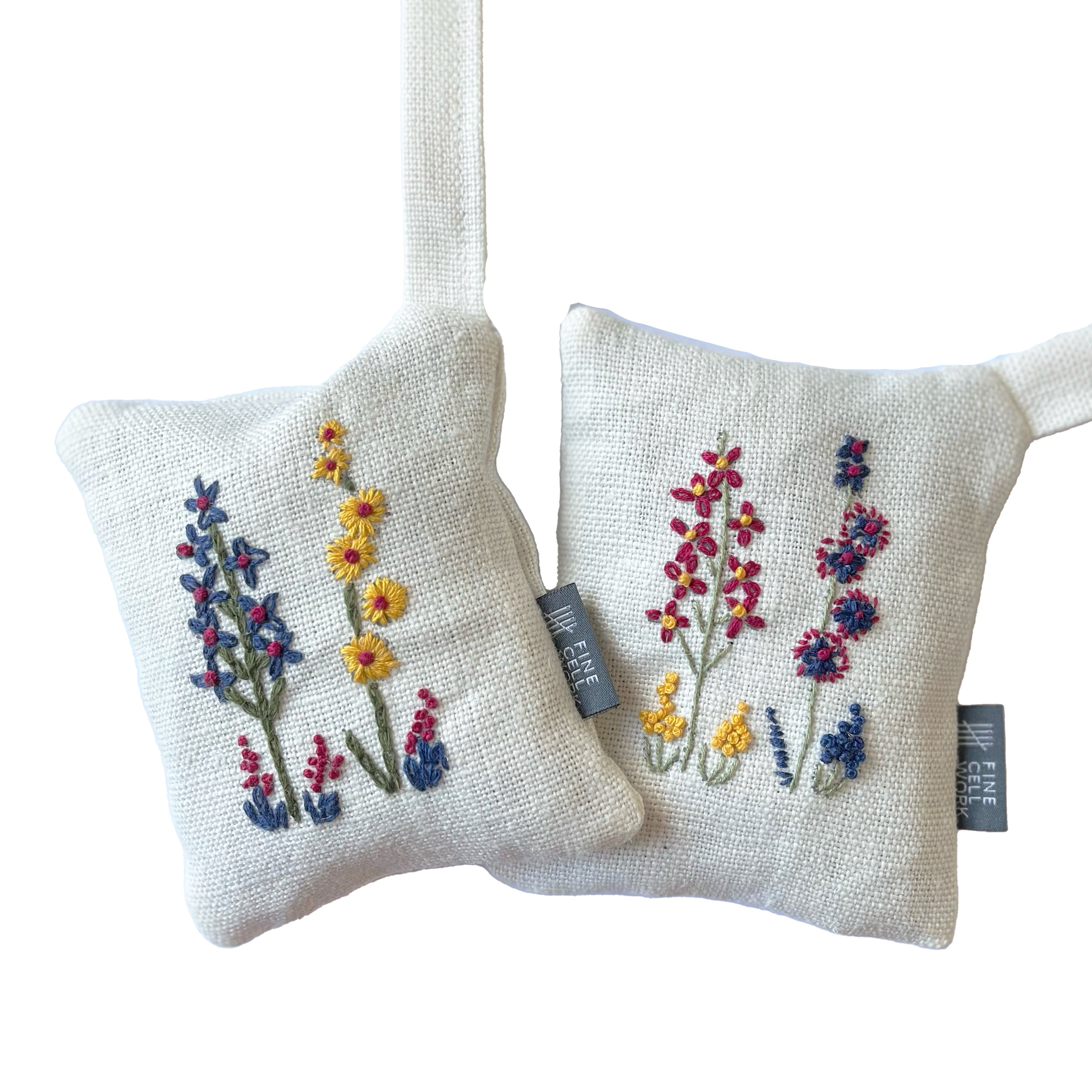 Lavender Embroidered Lavender Bag, Fine Cell Work