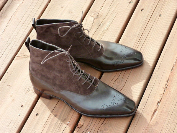 Brand New Gaziano & Girling Wigmore Boots Mole Suede & Espresso Calf ...