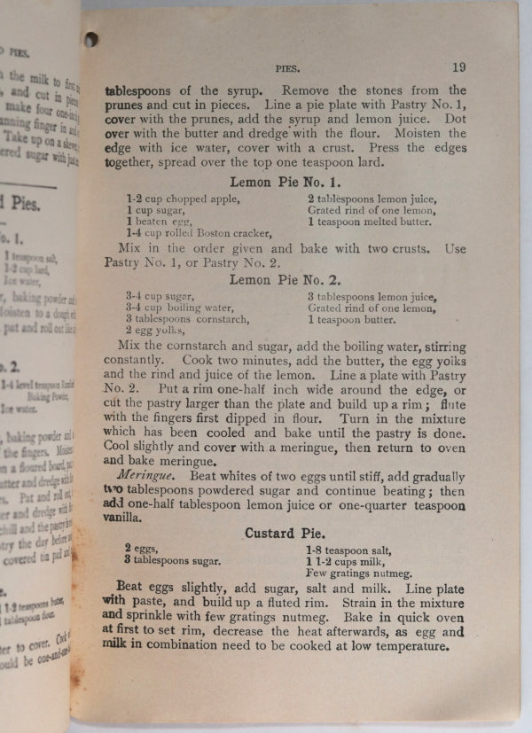 USA cookbook 'Rumford Cook Book' c.1910 - Chadbourne ...