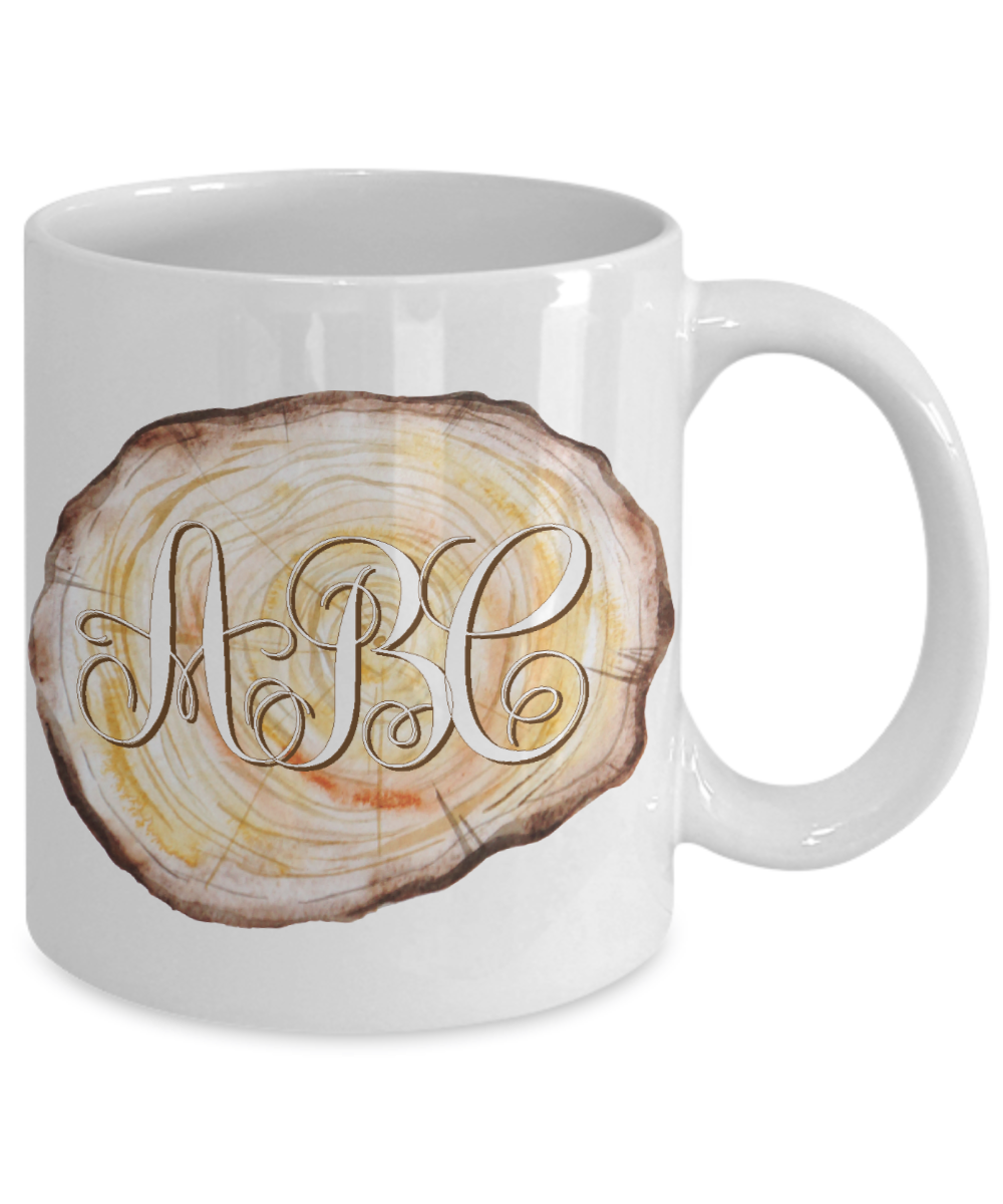 Custom Monogram Initial Coffee Mug Gift - 10 Designs, Geometric Floral Frame | Andaz Press