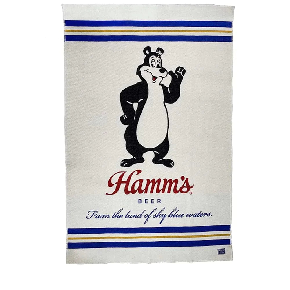 Factory Second Hamm's Beer Bear Wool Throw Blanket