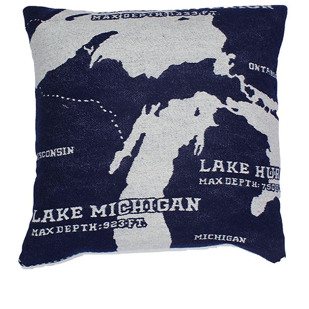 Faribault Mill Great Lakes Great Lakes Map Pillow Case