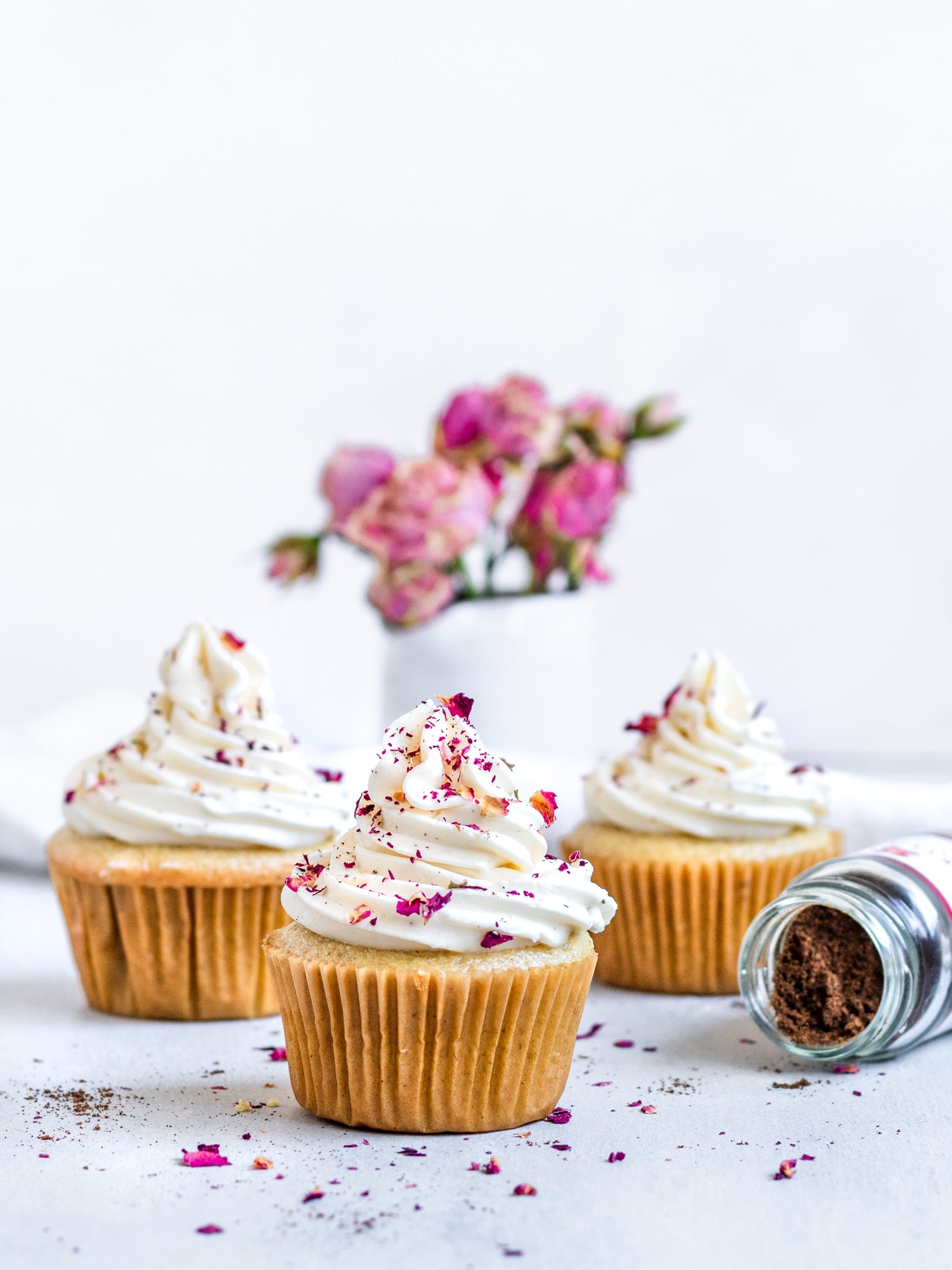 Vegan Cardamom Vanilla Cupcakes with Rose Frosting – Heilala Vanilla ...