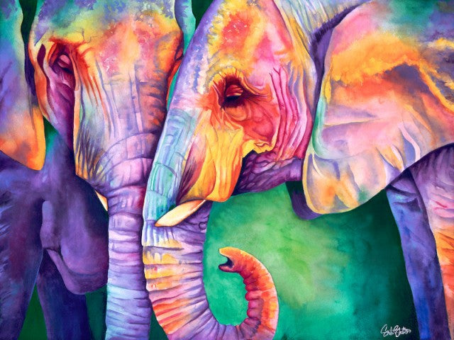 All Ears: Signed Print from original watercolor elephant painting