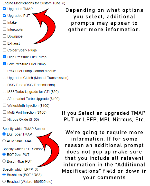 Custom Tune Options